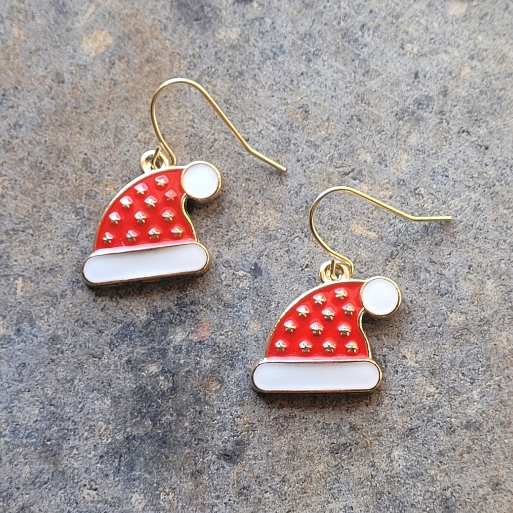 Santa Hat Christmas Earring